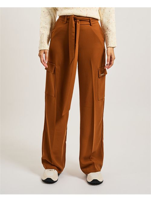 Pantalon cargo femme Silvian Heach avec ceinture nouée SILVIAN HEACH | GPA25533PABISCUIT